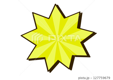 スターバースト風ふきだし　黄色　蛍光色 127759679