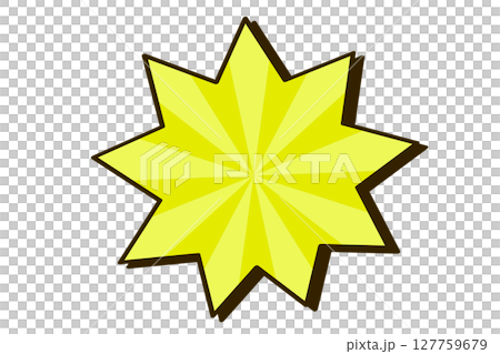 スターバースト風ふきだし　黄色　蛍光色 127759679