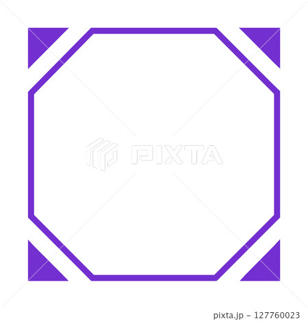 白背景の紫八角形フレーム+斜め角デザイン 白背景の紫八角形フレーム+斜め角デザイン 127760023