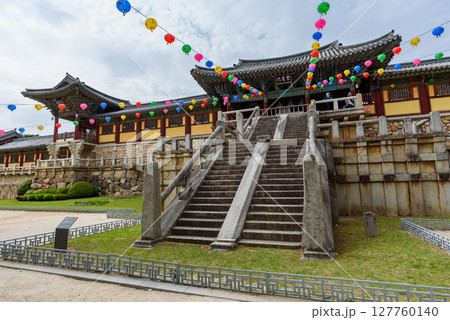 Bulguksa Buddhist temple, UNESCO World Heritage Site in Gyeongju, South Korea Bulguksa Buddhist temple, UNESCO World Heritage Site in Gyeongju, South Korea 127760140