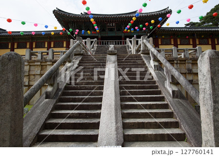 Bulguksa Buddhist temple, UNESCO World Heritage Site in Gyeongju, South Korea Bulguksa Buddhist temple, UNESCO World Heritage Site in Gyeongju, South Korea 127760141