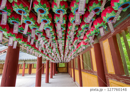 Bulguksa Buddhist temple, UNESCO World Heritage Site in Gyeongju, South Korea Bulguksa Buddhist temple, UNESCO World Heritage Site in Gyeongju, South Korea 127760148