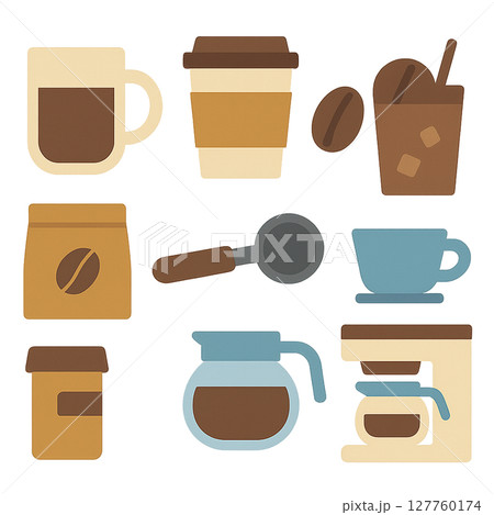 色々なコーヒーのイラストセット 127760174