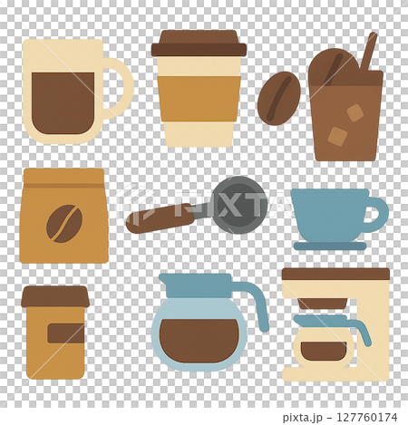 色々なコーヒーのイラストセット 127760174