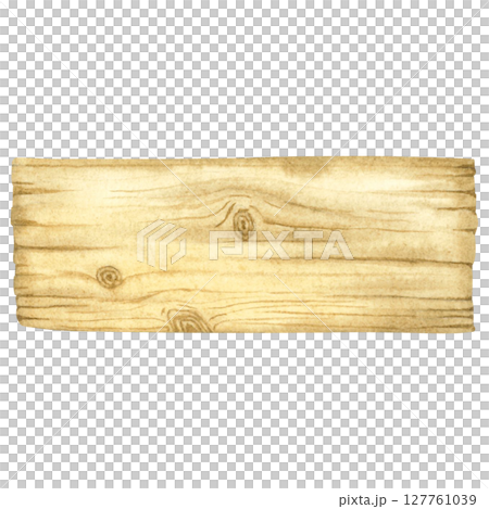 The board is made of light wood. Hand drawn watercolor illustration of textured wooden product on isolated background. The rustic style drawing is suitable for DIY party decor, garden-themed designs. The board is made of light wood. Hand drawn watercolor illustration of textured wooden product on isolated background. The rustic style drawing is suitable for DIY party decor, garden-themed designs. 127761039
