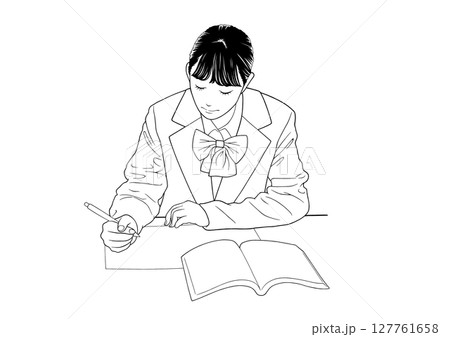 勉強する高校生 勉強する高校生 127761658