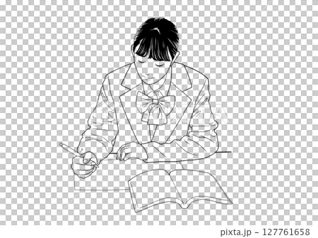 勉強する高校生 勉強する高校生 127761658