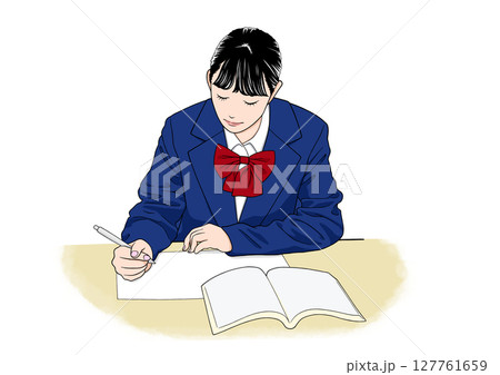 勉強する高校生 127761659