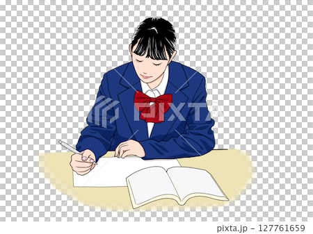 勉強する高校生 127761659