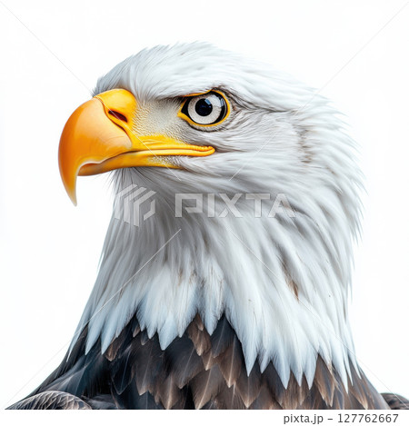 American Bald Eagle isolated on white 127762667