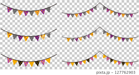 萬聖節彩色花圈插圖集 127762903