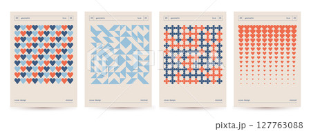 Brutalist minimal style Posters set with flat basic figures, geometric graphic elements of simple shapes square composition, Modern color print artwork, vector Brutalist minimal style Posters set with flat basic figures, geometric graphic elements of simple shapes square composition, Modern color print artwork, vector 127763088