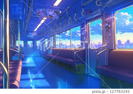 都会を走る電車の中 127763293