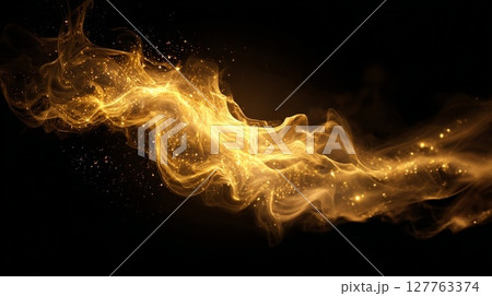 ゴールドスモーク背景 127763374