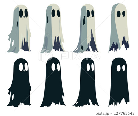 Spooky Specters: A Collection of Cartoon Ghosts for Halloween Decorations 127763545