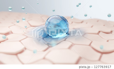 乾燥でひび割れた肌に潤いを与えるヒアルロン酸 保湿美容液の3Dイメージ 乾燥でひび割れた肌に潤いを与えるヒアルロン酸 保湿美容液の3Dイメージ 127763917