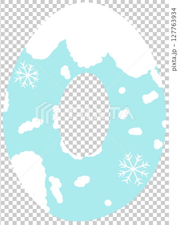 Drawing of numbers in winter style zeros to nine 127763934