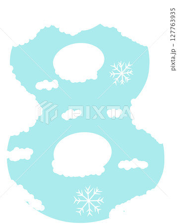Drawing of numbers in winter style zeros to nine 127763935