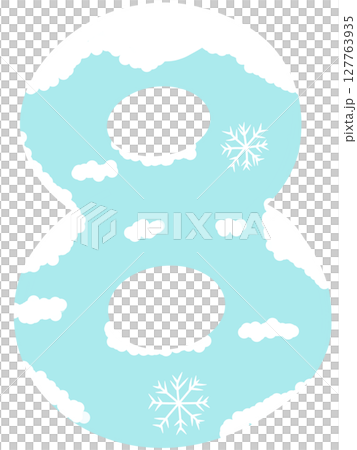 Drawing of numbers in winter style zeros to nine 127763935