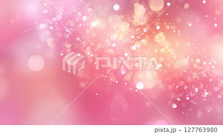 ピンク色に輝くボケの背景 127763980