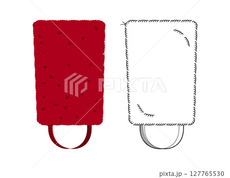 Bearskin Hat with chain strap. Summer Head Fashion accessory cap clothing technical illustration. Vector headgear 127765530