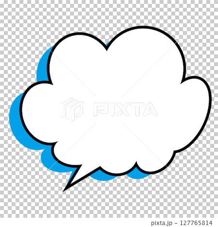 シンプルな吹き出しのイラスト もこもこ シンプルな吹き出しのイラスト もこもこ 127765814