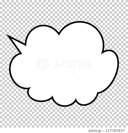 シンプルな吹き出しのイラスト　もこもこ 127765837