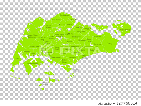 世界地圖上的新加坡行政區劃圖 127766314