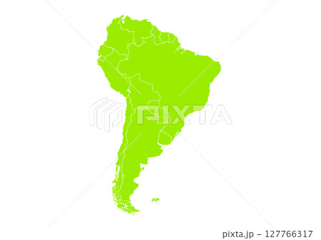 世界地図より、南米の行政区分地図　（Map of  South America） 127766317