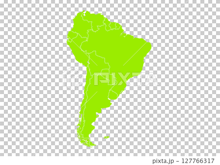 世界地図より、南米の行政区分地図　（Map of  South America） 127766317