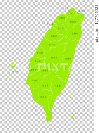 世界地図より、台湾の行政区分地図　（Map of Taiwan） 127766322