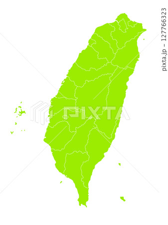 世界地図より、台湾の行政区分地図　（Map of Taiwan） 127766323