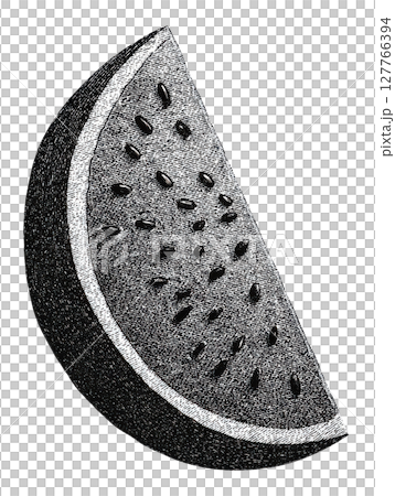 Vintage Watermelon Slice In Retro Engraving. Fruit Illustration Isolated On Transparent Background 127766394