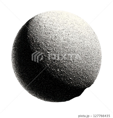 Vintage Moon Surface In Retro Halftone. Celestial Body With Textured Detail Illustration Isolated On Transparent Background 127766435