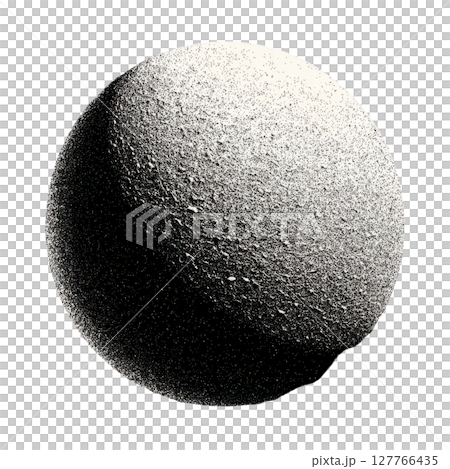 Vintage Moon Surface In Retro Halftone. Celestial Body With Textured Detail Illustration Isolated On Transparent Background 127766435