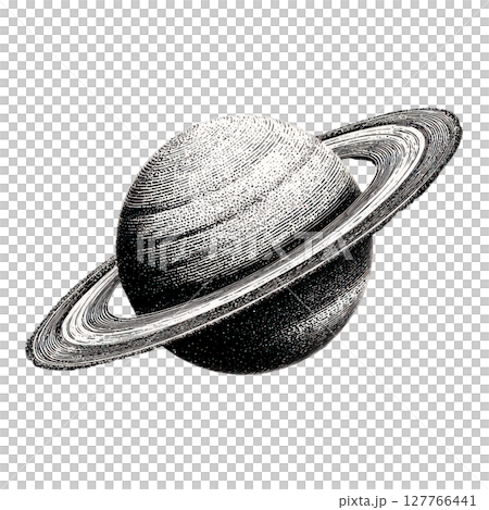 Vintage Saturn Illustration In Retro Engraving. Celestial Illustration Isolated On Transparent Background 127766441