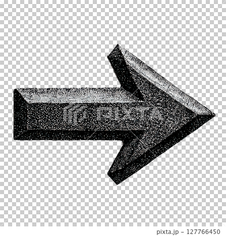 Vintage 3D Arrow In Retro Engraving. Directional Symbol With Nostalgic Aesthetic Illustration Isolated On Transparent Background 127766450