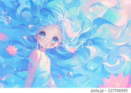 水の世界の妖精(アニメ・イラスト・背景) 水の世界の妖精(アニメ・イラスト・背景) 127766895
