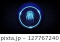 Futuristic digital fingerprint scanner interface 127767240