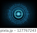 Futuristic digital fingerprint scanner interface 127767243