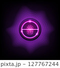 Futuristic digital fingerprint scanner interface 127767244