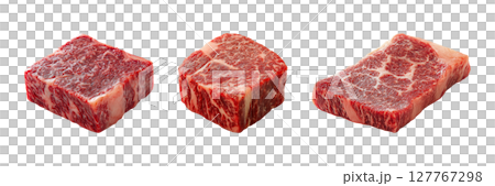 Premium Marbled Beef Cuts Set. Gourmet Meat Selection For Culinary Excellence Collection Isolated On Transparent Background Premium Marbled Beef Cuts Set. Gourmet Meat Selection For Culinary Excellence Collection Isolated On Transparent Background 127767298