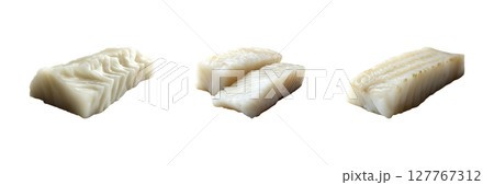 Fish Fillet Trio Set. Culinary And Seafood Preparation Collection Isolated On Transparent Background 127767312