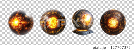 Glowing Mystical Orbs With Ancient Symbols Set. Fantasy And Sci-Fi Elements Collection Isolated On Transparent Background Glowing Mystical Orbs With Ancient Symbols Set. Fantasy And Sci-Fi Elements Collection Isolated On Transparent Background 127767373