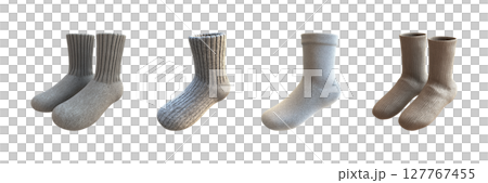 Cozy Woolen Socks Collection. Warmth And Comfort For Winter Wear Set Isolated On Transparent Background Cozy Woolen Socks Collection. Warmth And Comfort For Winter Wear Set Isolated On Transparent Background 127767455