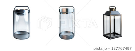 Modern Lantern Designs Set. Contemporary Outdoor Lighting Solutions Collection Isolated On Transparent Background 127767497