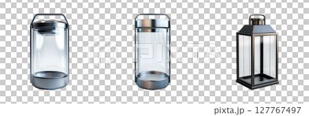 Modern Lantern Designs Set. Contemporary Outdoor Lighting Solutions Collection Isolated On Transparent Background 127767497