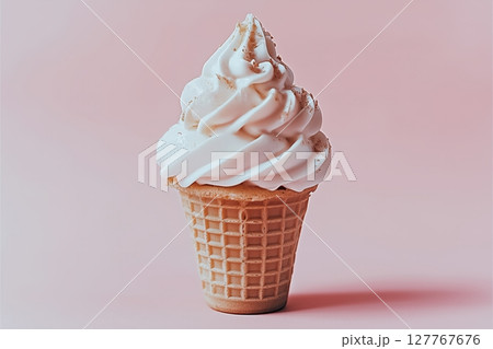 Delicious and presentable ice cream on a bright background. 127767676
