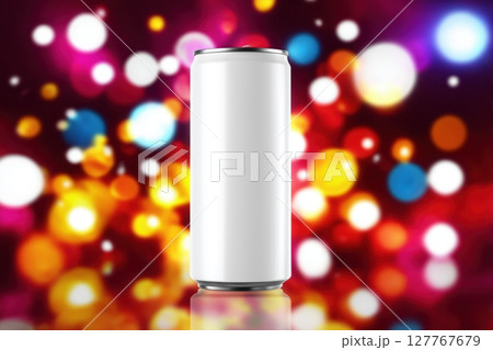 500ml drink in an aluminum next to bowl of cherries 127767679