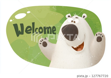 Cute white bear. Welcome for the children's room. Cute white bear. Welcome for the children's room. 127767720